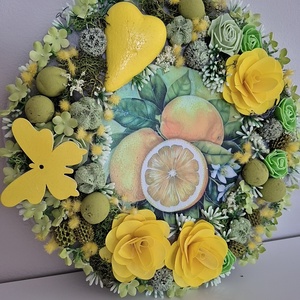 Citromos ajtódísz  - otthon & életmód - dekoráció - ajtó- és ablak dekoráció - ajtódísz & kopogtató - Meska.hu