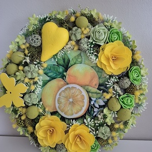 Citromos ajtódísz  - otthon & életmód - dekoráció - ajtó- és ablak dekoráció - ajtódísz & kopogtató - Meska.hu