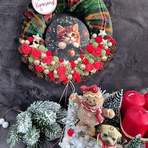 Karácsonyi ajtódísz  - karácsony - adventi díszek - adventi ajtódísz - Meska.hu