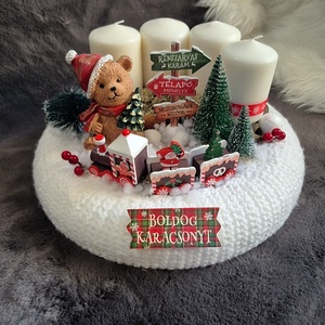 Nagyméretű adventi koszorú  - karácsony - adventi díszek - adventi koszorú - Meska.hu