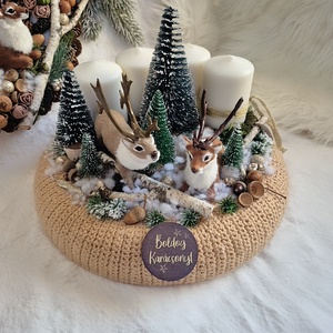 Nagyméretű adventi koszorú  - karácsony - adventi díszek - adventi koszorú - Meska.hu
