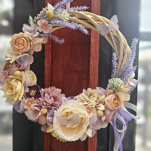 Tavaszi ajtódísz púder , Otthon & Életmód, Dekoráció, Ajtó- és ablak dekoráció, Ajtódísz & Kopogtató, , MESKA