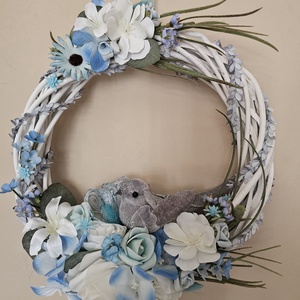 Tavaszi ajtódísz madaras, Otthon & Életmód, Dekoráció, Ajtó- és ablak dekoráció, Ajtódísz & Kopogtató, Virágkötés, MESKA