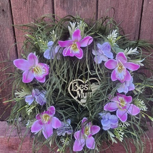 Anyák napi ajtódísz tollas, Otthon & Életmód, Dekoráció, Ajtó- és ablak dekoráció, Ajtódísz & Kopogtató, Virágkötés, MESKA