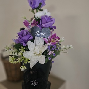 Anyák napi sírdísz, Otthon & Életmód, Vallás, Temetkezési tárgy, Sírdísz, kegyeleti dísz, Virágkötés, MESKA