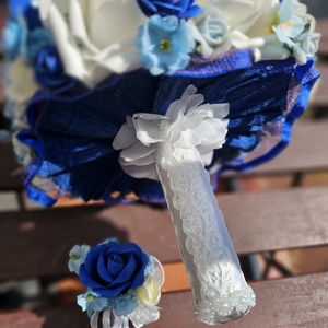 Menyasszonyi csokor kék - esküvő - menyasszonyi- és dobócsokor - Meska.hu