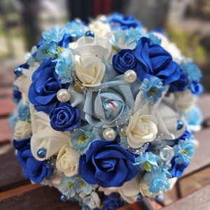 Menyasszonyi csokor kék - esküvő - menyasszonyi- és dobócsokor - Meska.hu