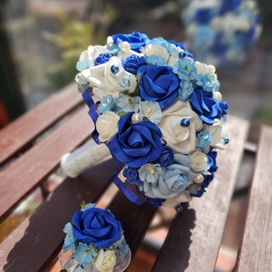 Menyasszonyi csokor kék - Meska.hu