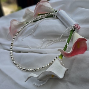 Menyasszonyi csokor gyöngy és kála  - esküvő - menyasszonyi- és dobócsokor - Meska.hu