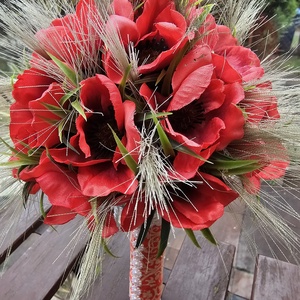 Menyasszonyi csokor pipacs  - esküvő - menyasszonyi- és dobócsokor - Meska.hu