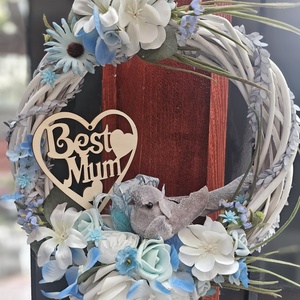 Tavaszi ajtódísz madaras, Otthon & Életmód, Dekoráció, Ajtó- és ablak dekoráció, Ajtódísz & Kopogtató, Virágkötés, MESKA