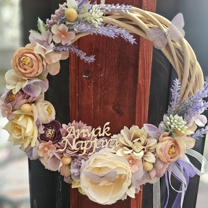 Tavaszi ajtódísz púder , Otthon & Életmód, Dekoráció, Ajtó- és ablak dekoráció, Ajtódísz & Kopogtató, , MESKA