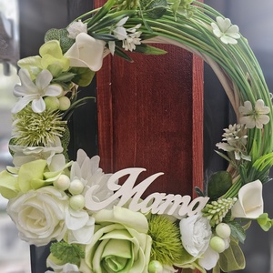 Tavaszi ajtódísz zöld , Otthon & Életmód, Dekoráció, Ajtó- és ablak dekoráció, Ajtódísz & Kopogtató, Virágkötés, MESKA