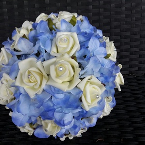 Menyasszonyi csokor hortenzia és rózsa kért színben , Esküvő, Menyasszonyi- és dobócsokor, Virágkötés, MESKA