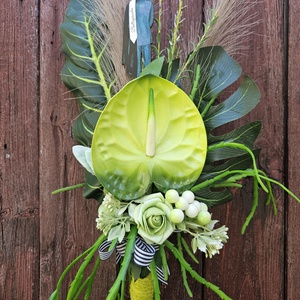 Ballagási csokor vállra akasztható fiú zöld - Meska.hu