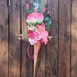 Ballagási csokor vállra akasztható pink - Meska.hu