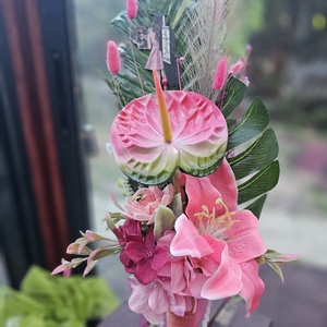 Ballagási csokor vállra akasztható pink - otthon & életmód - virágdekoráció - virágok - virágcsokor - Meska.hu