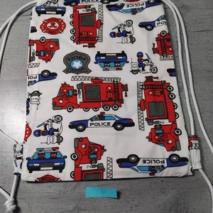 Rendőrautó mintás tornazsák, Táska & Tok, Hátizsák, Tornazsák, Gymbag, , MESKA