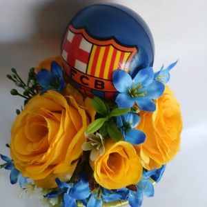 Ballagási csokor Fc Barcelona színeivel - otthon & életmód - virágdekoráció - virágok - virágcsokor - Meska.hu