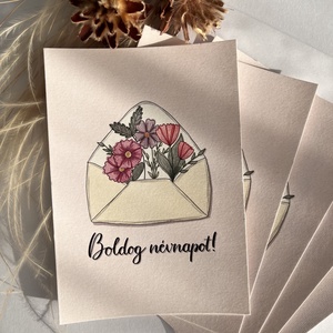 Boldog névnapot! - képeslap , Otthon & Életmód, Papír, írószer, Képeslap, üdvözlőlap, Ajándékozás kellékei, Mindenmás, MESKA