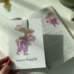 Nyuszilány - mágneses könyvjelző , Könyv & Zene, Könyvjelző, Fotó, grafika, rajz, illusztráció, MESKA