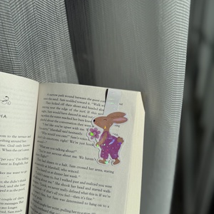 Nyuszilány - mágneses könyvjelző  - könyv & zene - könyvjelző - Meska.hu