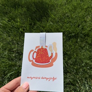 Teáskanna - mágneses könyvjelző  - könyv & zene - könyvjelző - Meska.hu