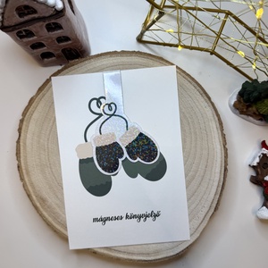 Téli kesztyű - mágneses könyvjelző  - könyv & zene - könyvjelző - Meska.hu