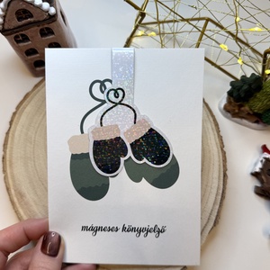 Téli kesztyű - mágneses könyvjelző  - könyv & zene - könyvjelző - Meska.hu
