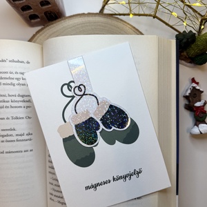 Téli kesztyű - mágneses könyvjelző  - könyv & zene - könyvjelző - Meska.hu