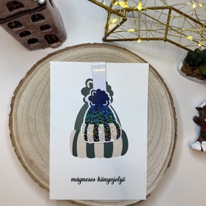 Téli sapka - mágneses könyvjelző  - könyv & zene - könyvjelző - Meska.hu