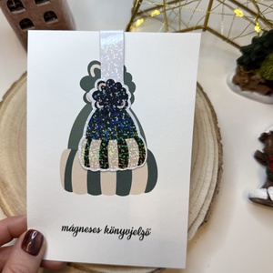 Téli sapka - mágneses könyvjelző  - könyv & zene - könyvjelző - Meska.hu