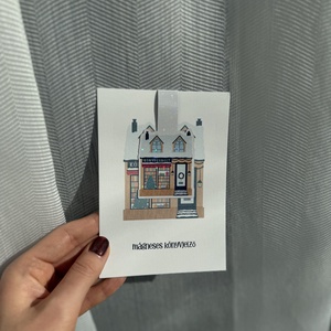 Téli könyvesbolt - mágneses könyvjelző  - könyv & zene - könyvjelző - Meska.hu