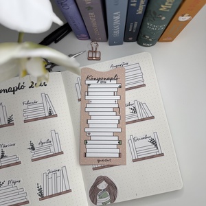 Könyvnapló - papír könyvjelző - könyv & zene - könyvjelző - Meska.hu