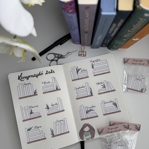 Könyvnapló - hónap matricák, Otthon & Életmód, Papír, írószer, Matrica, matrica csomag, Fotó, grafika, rajz, illusztráció, MESKA