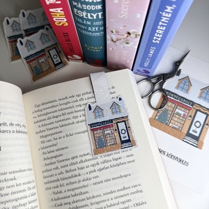 Téli könyvesbolt - mágneses könyvjelző , Könyv & Zene, Könyvjelző, Fotó, grafika, rajz, illusztráció, MESKA