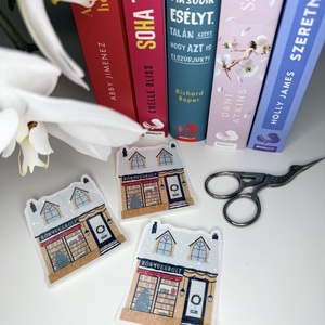 Téli könyvesbolt - vinyl matrica , Otthon & Életmód, Papír, írószer, Matrica, matrica csomag, Fotó, grafika, rajz, illusztráció, MESKA