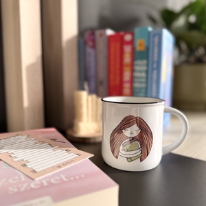 Könyvnapló - kerámia bögre  - otthon & életmód - konyhafelszerelés, tálalás - tálalás - bögre & csésze - Meska.hu