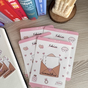 Könyvnapló - romantikusok matricaív  - Meska.hu