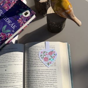 Virágszív - mágneses könyvjelző , Könyv & Zene, Könyvjelző, Fotó, grafika, rajz, illusztráció, MESKA