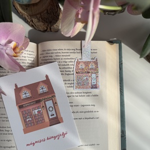 Tavaszi könyvesbolt - mágneses könyvjelző  - könyv & zene - könyvjelző - Meska.hu