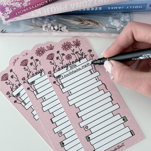 Könyvnapló - tavaszi papír könyvjelző  - könyv & zene - könyvjelző - Meska.hu