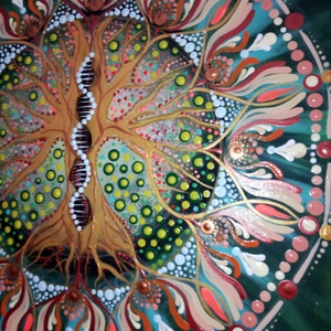 Életfa Mandala  - művészet - festmény - akril - Meska.hu