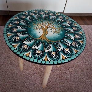 Életfa Mandala asztalka - Meska.hu