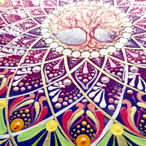 Életfa Mandala  - művészet - festmény - akril - Meska.hu
