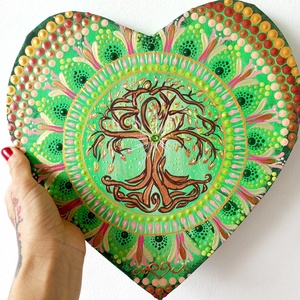 letfa Szív mandala  - művészet - festmény - akril - Meska.hu