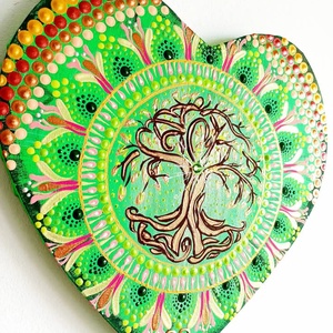 Életfa szív mandala  - művészet - festmény - akril - Meska.hu