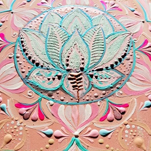 Lótusz Mandala  - művészet - festmény - akril - Meska.hu