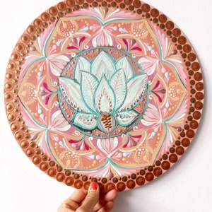 Lótusz Mandala  - művészet - festmény - akril - Meska.hu