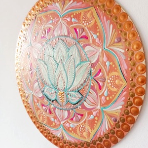 Lótusz Mandala  - művészet - festmény - akril - Meska.hu